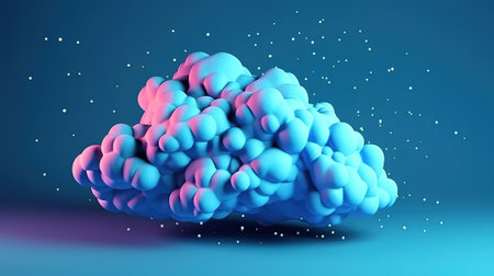Cloud computing concept, Bright color. Generative aiの素材