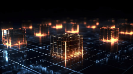 Futuristic digital money and technology worldwide network concept. Generative aiの素材