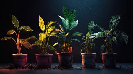Plants and tree growing from money piles. Generative aiの素材