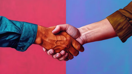 Shaking hand after agreement. Generative aiの素材