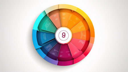 Circle pie chart icons, Pie charts diagram. Generative aiの素材