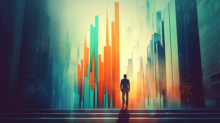 Financial growth concept. Generative aiの素材