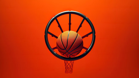 Scoring the winning points at a basketball game. Generative aiの素材