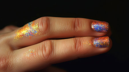Sparkle Finger, Bright color. Generative aiの素材