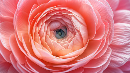 Close up of beautiful soft pink ranunculus flower. Generative aiの素材