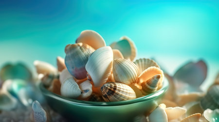 Marine elements and seashells. Generative aiの素材
