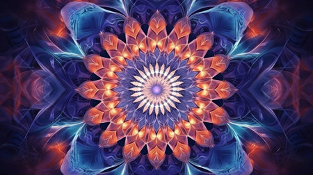 Kaleidoscope mandala abstract background mysterious art geometry. Generative aiの素材