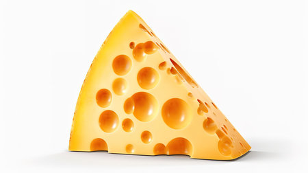 Piece of delicious cheese cut out. Generative Aiの素材