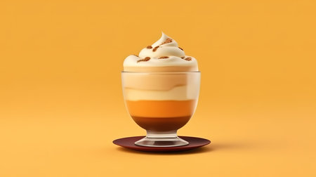 Cold Dalgon coffee in a glass on a white background. Generative Aiの素材