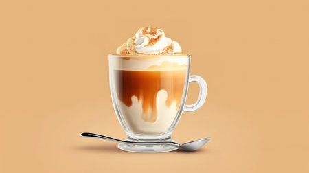 Coffee from Dalgona, Trendy milk and coffee foam infused whipped drink. Generative Aiの素材