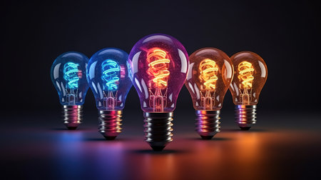 Innovation and new idea, Light bulbs with gear for New ideas of technology. Generative Aiの素材