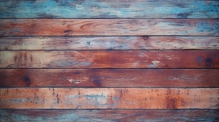 Close-up of wooden floor and green wall. Generative AIの素材