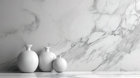 White marble background wallpaper for backdrop product poster design. Generative AIの素材