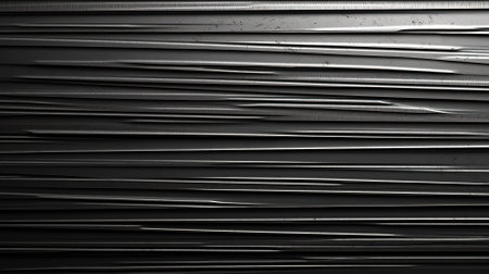 Abstract black background, grunge rough steel metal strip line texture. Generative AIの素材