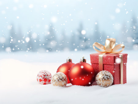 Christmas ornaments with gift boxesの素材