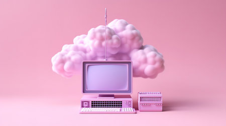 Clouds connected to electronic devicesの素材