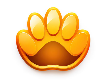 Dog paw print flat icon for animal apps and websitesの素材