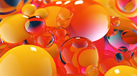 Realistic flowing purple balls backgroundの素材