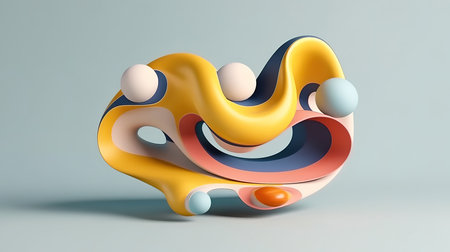 Smooth wave pattern in multi colored abstract designの素材