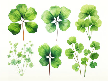 Watercolor set of illustrations stpatrick s dayの素材