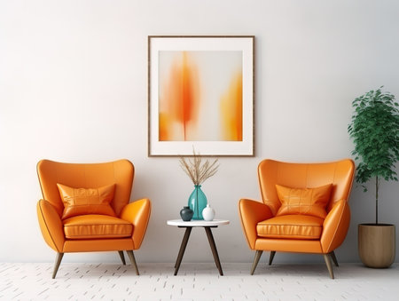 Superb luxury aesthetics living room with coach and sofa green tree and lampの素材