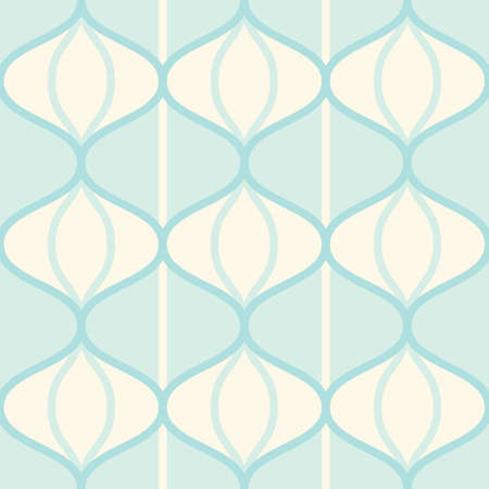 Retro geometric 70s blue waves mid centuryのイラスト素材