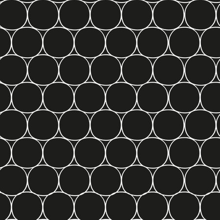 Seamless pattern of white circles over black backgroundのイラスト素材