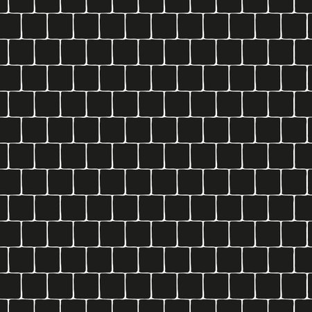 Vector seamless pattern of white squares over black backgroundのイラスト素材