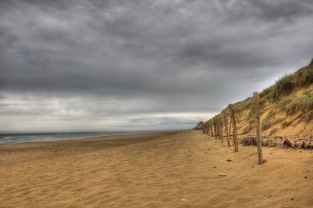 Dramatic wild beach scene, on the Western French Coast の写真素材