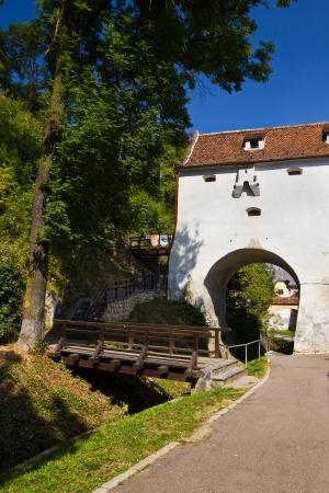 Graft Bastion on the street  Dupa Ziduri in the old town center of Brasovの写真素材
