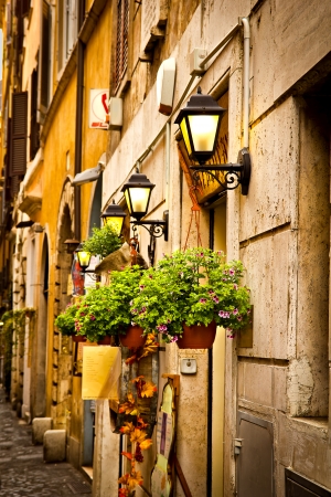 Restaurant entrance in Rome Italyの写真素材