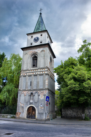 Barata bell tower in Campulung Arges Romaniaの写真素材