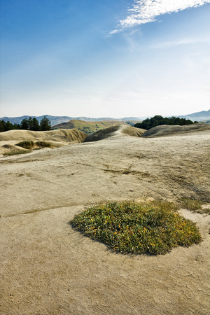 Mud volcanoes landscape in Buzau Romaniaの写真素材