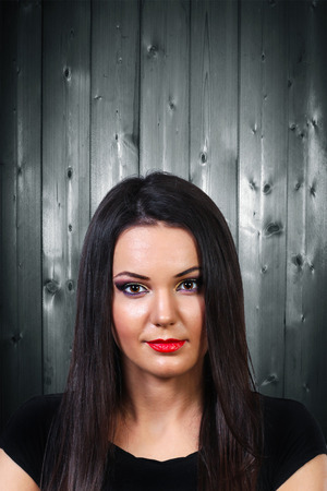 Young woman portrait with professional make upの写真素材