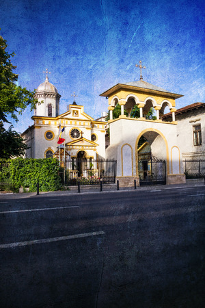 Sfantul Vasile cel Mare church in Bucharest city center, on Calea Victoriei streetのeditorial素材