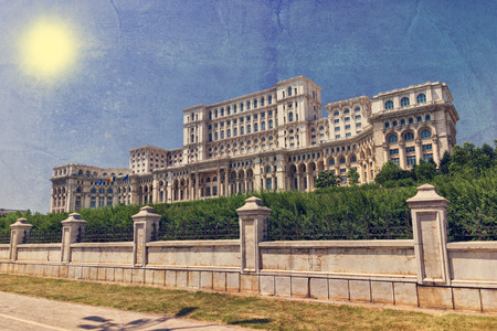 Romanian People House made by Ceausescu in Bucharestのeditorial素材