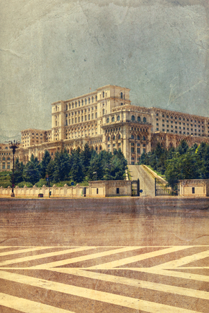 Romanian People House made by Ceausescu in Bucharestのeditorial素材