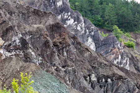 Salt hills in Lopatari, Buzau county, Romania. Surface salt depositの写真素材
