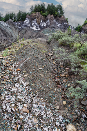 Salt hills in Lopatari, Buzau county, Romania. Surface salt depositの写真素材