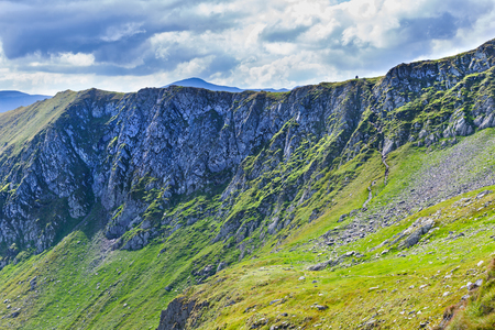 Fagars mountains in Romania during summer at Nerlinger monumentの写真素材
