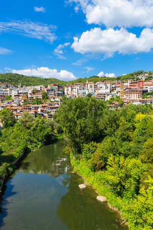 Iantra river in Veliko Tarnovo, touristic city in Bulgariaの写真素材