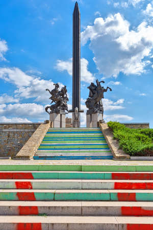 Asen dynasty monument in Veliko Tarnovo, touristic city in Bulgariaの写真素材