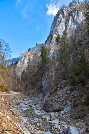 Cerna mountain valley, near Horezu town, in Valcea county, Romaniaの写真素材