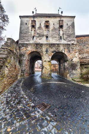 Taylor Tower gate of Sighisoara citadel in Transylvania, Romaniaの写真素材