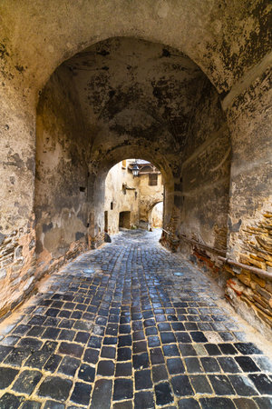 Famous Sighisoara citadel landmak, the Clock Tower, in Transylvania, Romaniaの写真素材