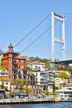 Beautiful urban architecture on the Bosphorus strait houses in Turkeyの写真素材