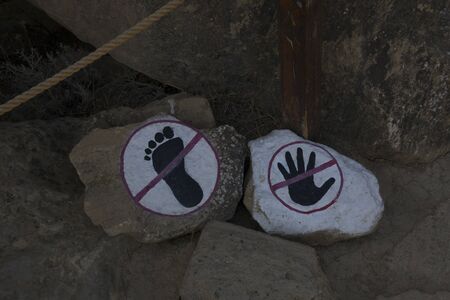 Gobustan is an archaeological reserve in Azerbaijan, south of Baku. Rock paintings, ancient parking.の写真素材