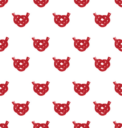Japanese red ribbon pattern Vector illustration on white background.のイラスト素材