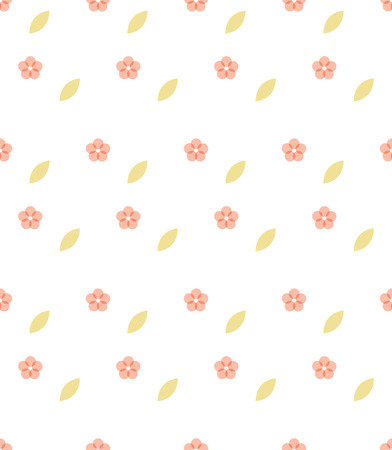 Cherry blossom seamless pattern vector. Pink floral with green leaf background.のイラスト素材