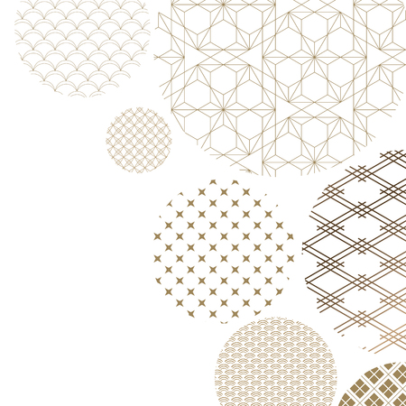 Japanese pattern background vector. Oriental gold geometric texture for cover design , poster, card, template.